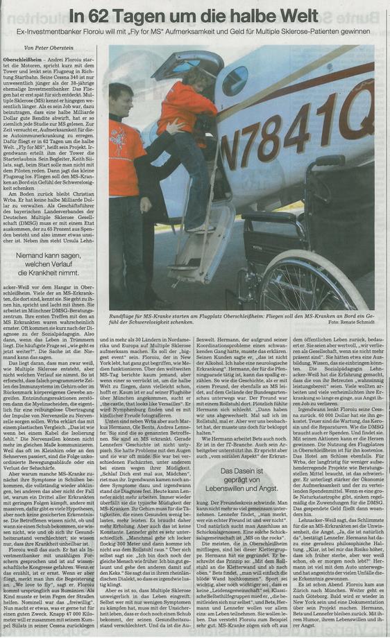 Suddeutsche Zeitung on Fly for MS